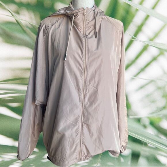 SOIA & KYO plus-size, lightweight pale pink/ beige windbreaker type jacket - Picture 4 of 11